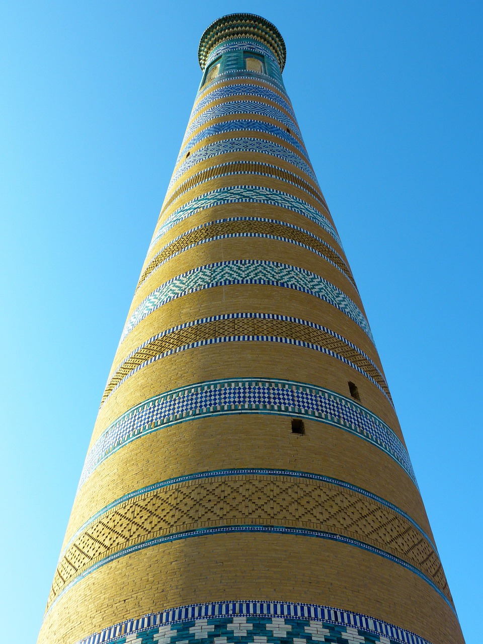 khiva, chodja islam minaret, high, mosaic, colourful uzbekistan, khiva, khiva, mosaic, mosaic, mosaic, mosaic, mosaic